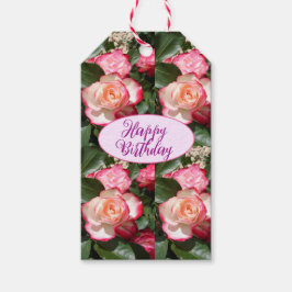 Red Roses Rozen Witte bloemenhuisje tuin Cadeaulabel