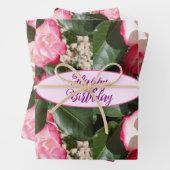 Red Roses Rozen Witte bloemenhuisje tuin Inpakpapier Vel (In situ)