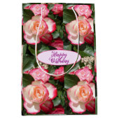 Red Roses Rozen Witte bloemenhuisje tuin Medium Cadeauzakje (Voorkant)