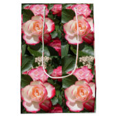 Red Roses Rozen Witte bloemenhuisje tuin Medium Cadeauzakje (Achterkant)