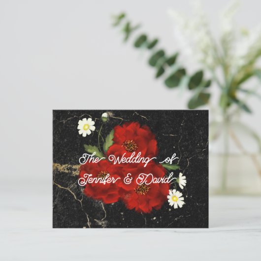 Red Roses RSVP Briefkaart (Staand voorkant)