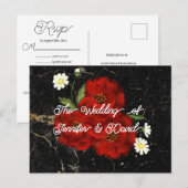Red Roses RSVP Briefkaart (Voorkant / Achterkant)