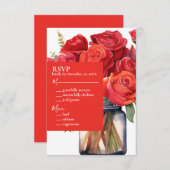 Red Roses RSVP Response Kaart (Voorkant / Achterkant)