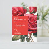 Red Roses RSVP Response Kaart (Staand voorkant)