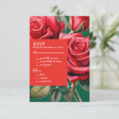 Red Roses RSVP Response Kaart (Staand voorkant)