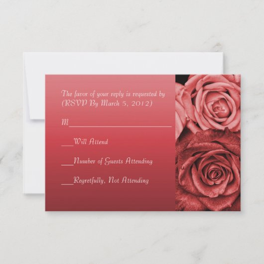 Red Roses RSVP trouwkaart Kaart (Voorkant)