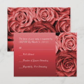 Red Roses RSVP trouwkaart Kaart (Voorkant / Achterkant)