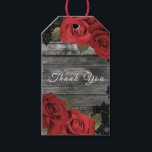 Red Roses Rustic Black Lace Wedding Favor Gift Cadeaulabel<br><div class="desc">Pas aan met elke gewenste tekst.</div>
