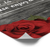 Red Roses Rustic Black Lace Wedding Geniet van Tre Poster (Hoek)