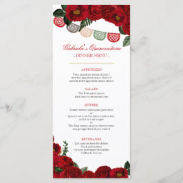 Red Roses Rustic Western Charra Party Menu