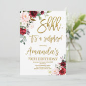 Red Roses, Shhh het is een verrassingsverjaardag Kaart (Staand voorkant)