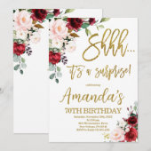 Red Roses, Shhh het is een verrassingsverjaardag Kaart (Voorkant / Achterkant)