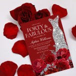 Red Roses Silver Diamond Gown 40th Birthday Party Kaart<br><div class="desc">Red Roses Silver Diamond Gown 40th Birthday Party 40 en Fabulous Invitation Zie bijbehorend collectie in Niche en Nest Store Veel bedankt</div>