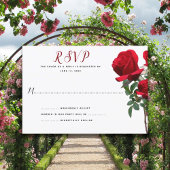 Red Roses Simple White Wedply Kaarten