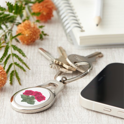 Red roses sleutelhanger (Zijkant)