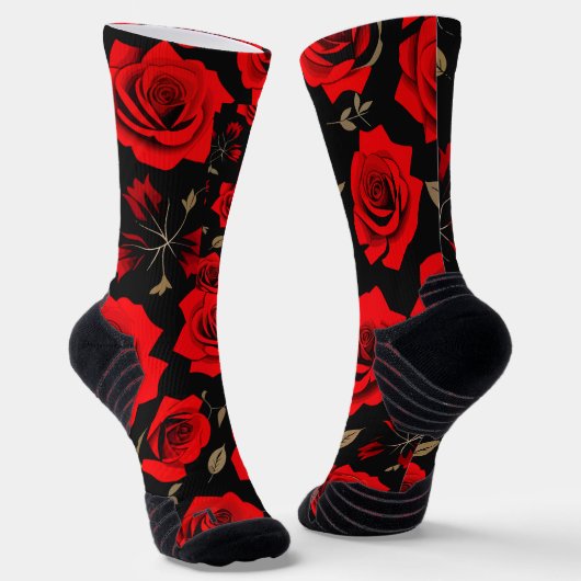 Red roses sokken (Gebogen)
