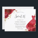 Red Roses Sparkle Dress Gold Sweet 16 Party Kaart<br><div class="desc">Red Roses Sparkle Dress Gold Sweet 16 Party Invitation more elegant floral Vrijgezellenfeest design in onze winkel!</div>