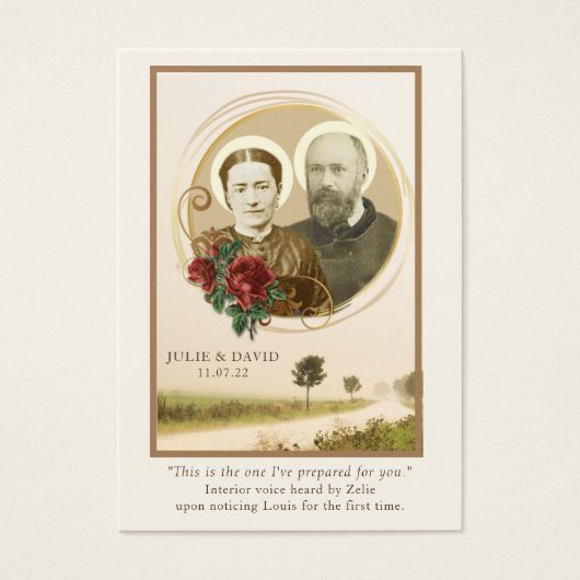 Red Roses St. Zelie & Louis Martin Wedding Kaart (Voorkant)