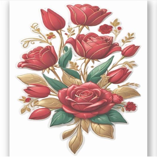 Red roses sticker (Voorkant)