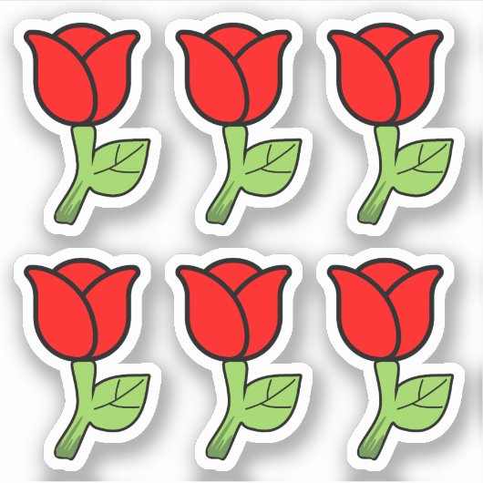 Red Roses Sticker (Voorkant)