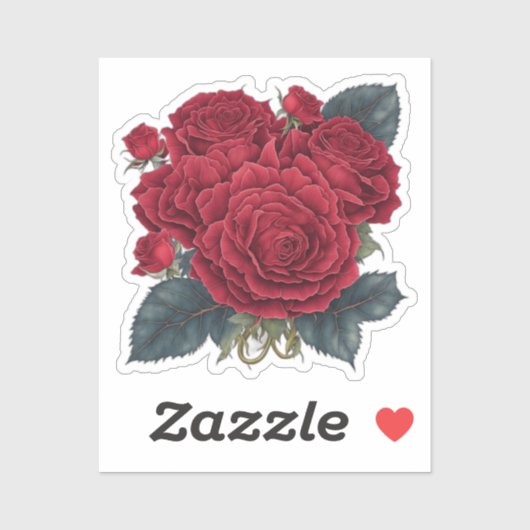 Red roses sticker (Vel)