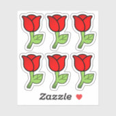 Red Roses Stickers (Vel)