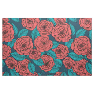 Red roses stof