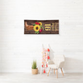 Red Roses Sunflower Cowboy Boots Sweet 16 Banner (Insitu)