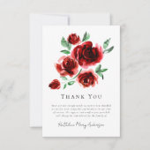 Red Roses Sympathie Begrafenis Bedankkaart (Voorkant)