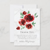 Red Roses Sympathie Begrafenis Bedankkaart (Voorkant)