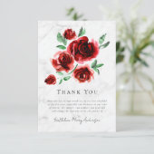 Red Roses Sympathie Begrafenis Bedankkaart (Staand voorkant)