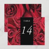 Red Roses tafel nummer Kaart (Voorkant / Achterkant)