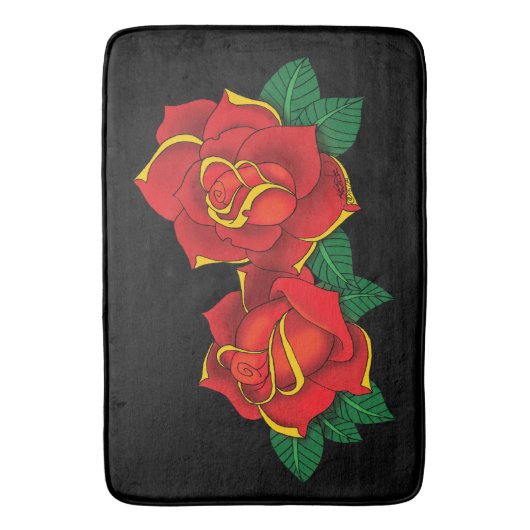 Red Roses Tattoo Badmat (Voorkant Verticaal)
