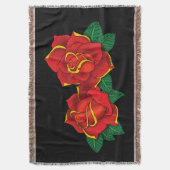 Red Roses Tattoo Deken (Voorkant Verticaal)