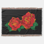 Red Roses Tattoo Deken (Voorkant)