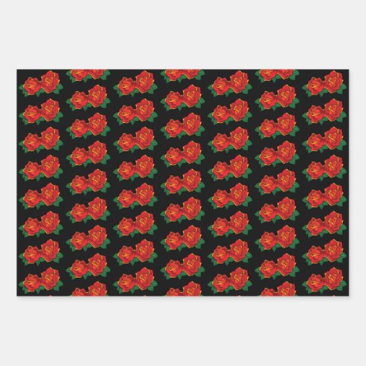 Red Roses Tattoo Inpakpapier Vel (Voorkant 3)
