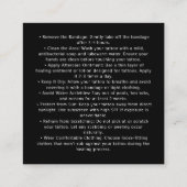 Red Roses tattoo Nazorg Instructies Stijlvol Vierkante Visitekaartje (Achterkant)