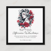 Red Roses tattoo Nazorg Instructies Stijlvol Vierkante Visitekaartje (Voorkant)