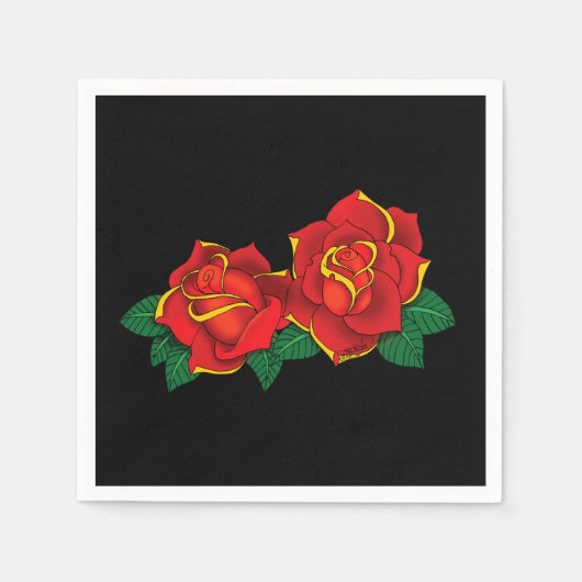 Red Roses Tattoo Servet (Voorkant)