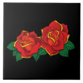Red Roses Tattoo Tegeltje (Voorkant)