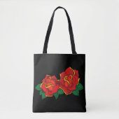 Red Roses Tattoo Tote Bag (Voorkant)