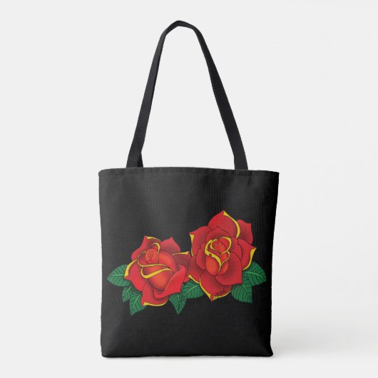 Red Roses Tattoo Tote Bag (Achterkant)