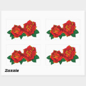 Red Roses Tattoos Rechthoekige Sticker (Vel)