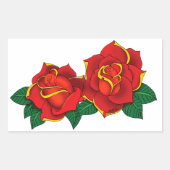 Red Roses Tattoos Rechthoekige Sticker (Voorkant)