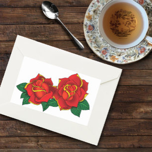 Red Roses Tattoos Rechthoekige Sticker