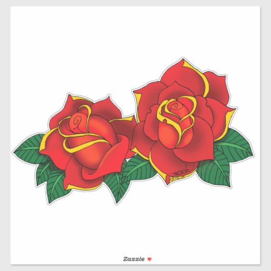 Red Roses Tattoos Sticker (Vel)