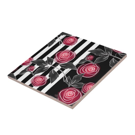 Red roses tegeltje (Zijkant)