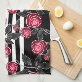 Red roses theedoek (Quarter Fold)