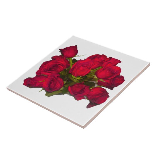 Red Roses Tile Tegeltje (Zijkant)
