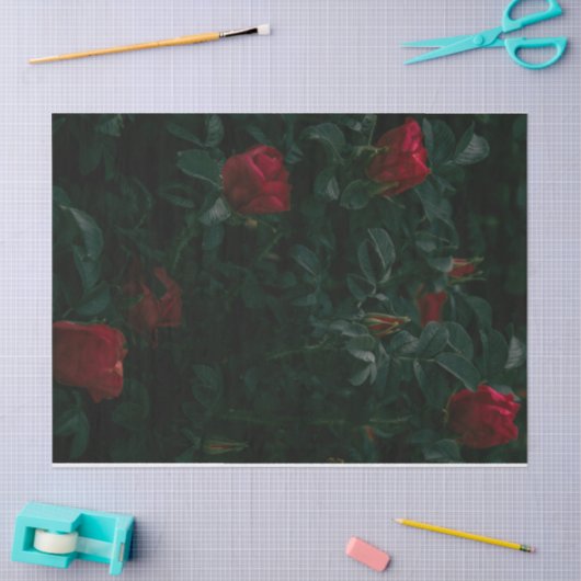 Red Roses Tissue Paper Decoupage Giftwrapping Tissuepapier (Craft)